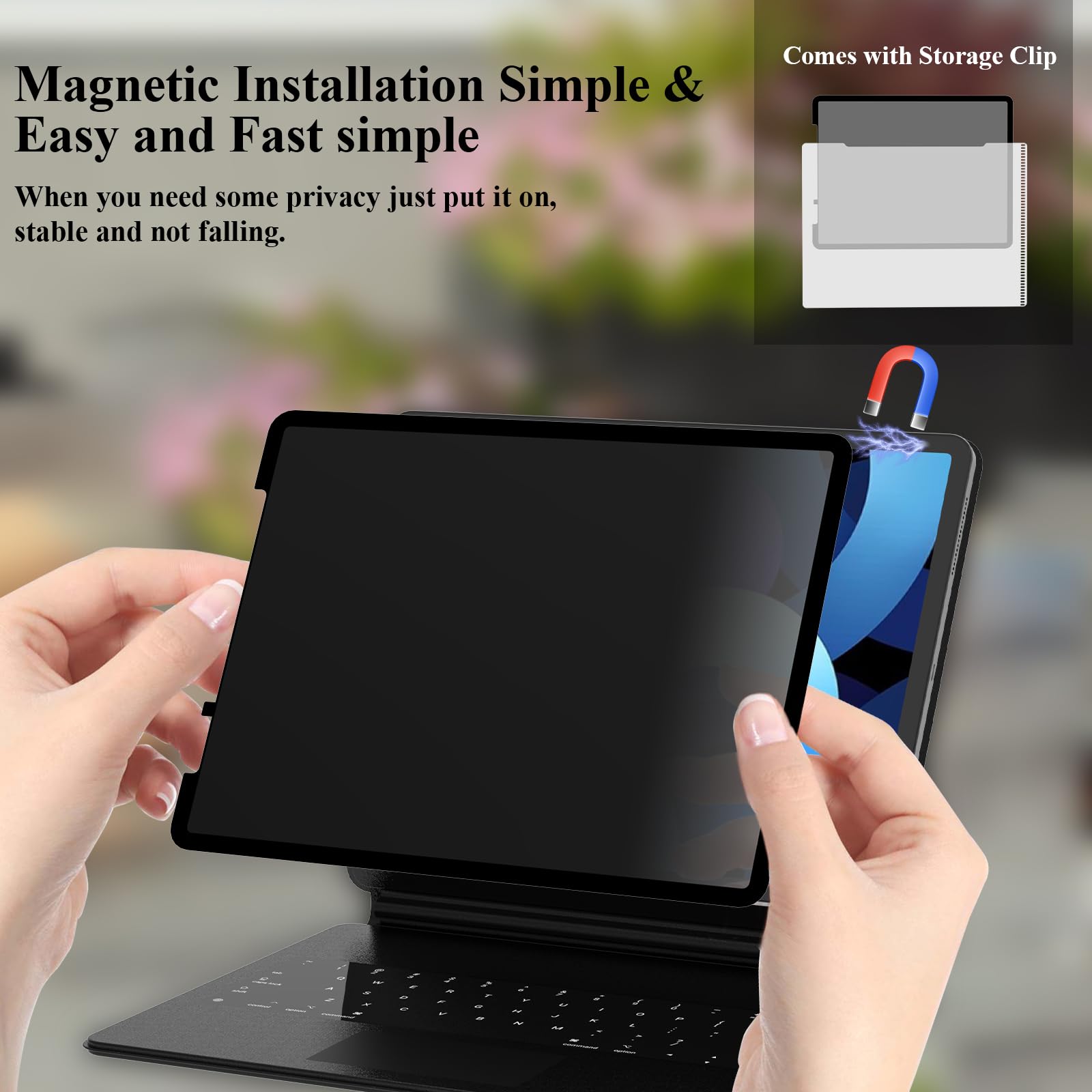 JOLOJO 4 Way Magnetic Privacy Screen Protector for iPad Pro